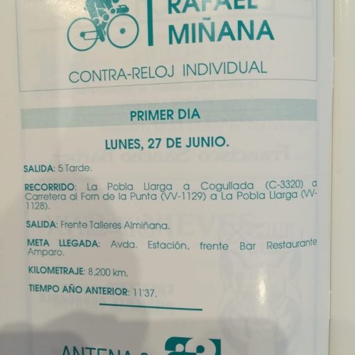 Volta a La Pobla Llarga – juveniles 1988