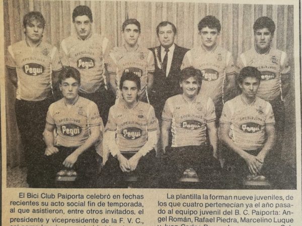 Presentación del equipo junvenil Pegui – Ruipérez  del B.C. Paiporta – 1987