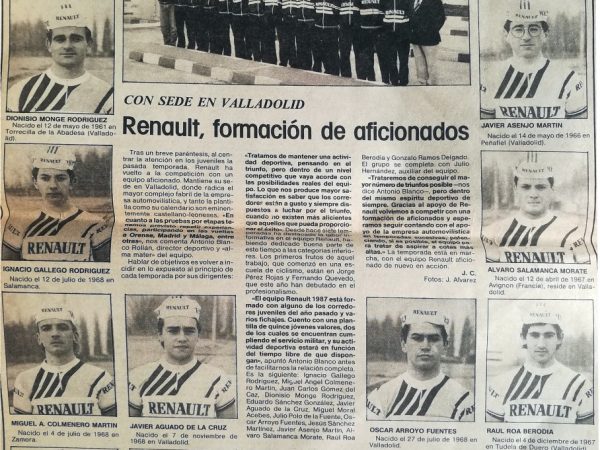 Equipo Renault de aficionados, Valladolid 1987