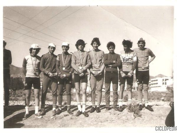 Clasificación de la contrarreloj en Lorca de categoría cadete – 1975