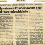 Imagen de Récord de la hora nacional femenino de Rosa Sansaloni – Valencia 1995