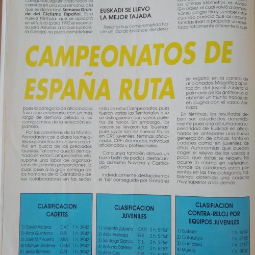 Revista ‘Abanico Ciclista’ – Año 1991