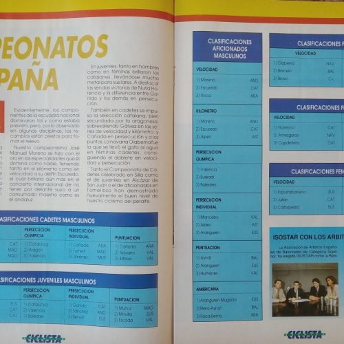 Revista ‘Abanico Ciclista’ – Año 1991