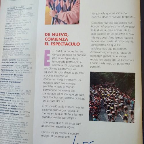 Revista Ciclismo a fondo – Febrero 1992