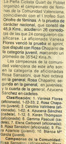 Campeonato de la Comunidad Valenciana femenino del año 1994