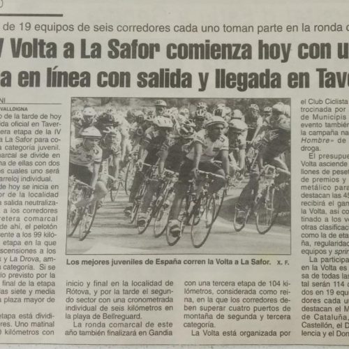 Volta la Safor para juveniles, Gandía (Valencia) – 1994