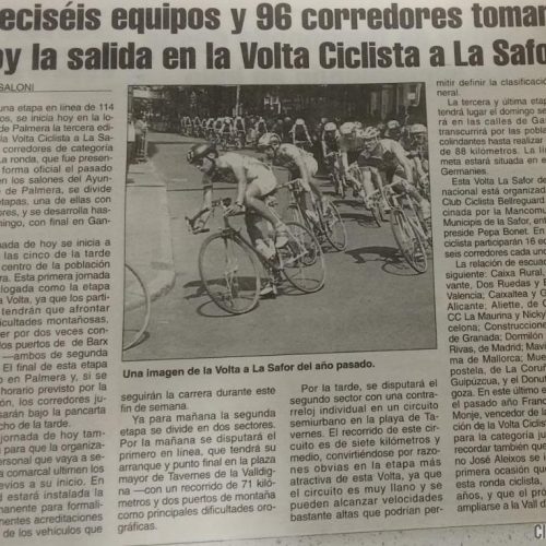 Volta la Safor para juveniles, Gandía (Valencia) – 1993