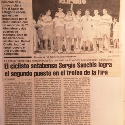 Trofeo Fira d’Agost para cadetes en Xàtiva (Valencia) – 1992