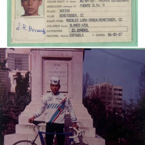 Licencia juvenil de la Federación valenciana de Juan Bermúdez en 1987