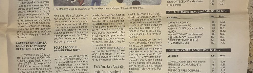 Imagen de Vuelta a Alicante para aficionados de 1999