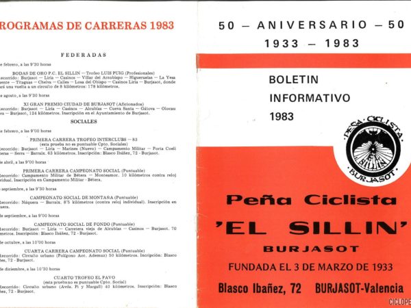50 aniversario de la Peña El Sillín, Burjassot (Valencia) – 1983