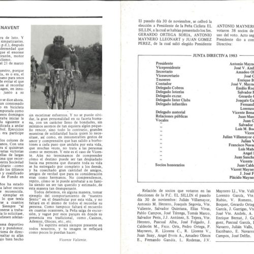50 aniversario de la Peña El Sillín, Burjassot (Valencia) – 1983