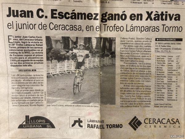 Trofeo Lámparas Rafael Tormo para juveniles, Xàtiva (Valencia) – 1999