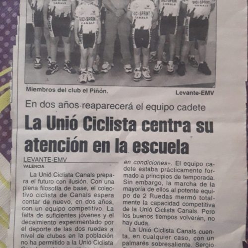 Presentación Unión Ciclista el Piñón de Canals, Valencia – 1997