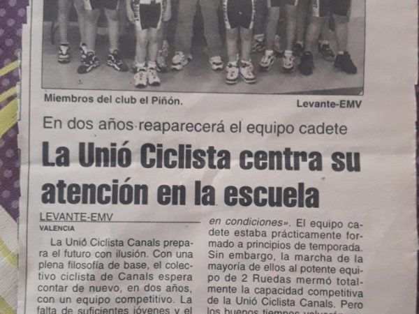 Presentación Unión Ciclista el Piñón de Canals, Valencia – 1997