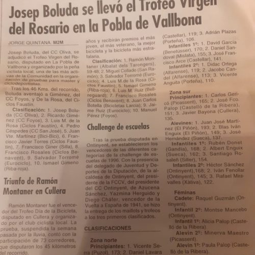 Ciclopeportistas en La Pobla de Vallbona (Valencia) – 1996